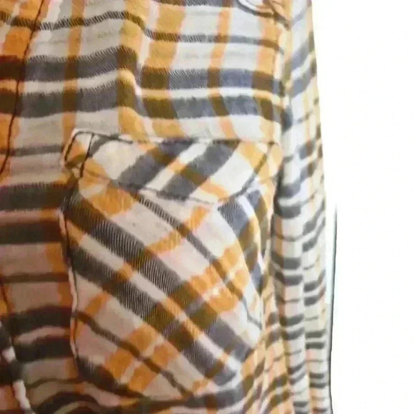Free People Womens Gauzy Flannel Long Sleeve Button Down Top XS - Picture 7 of 14
